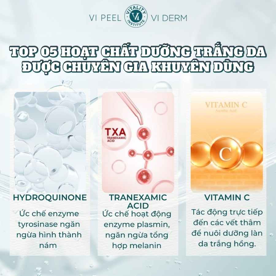 Top 05 hoạt chất dưỡng trắng da an toàn, hiệu quả nhất hiện nay