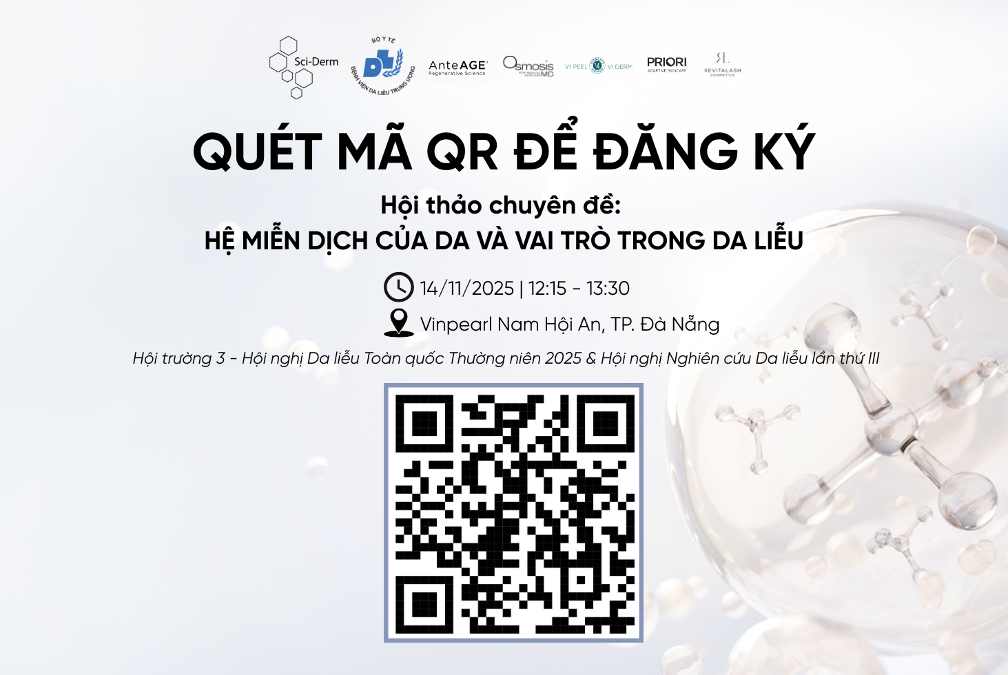 Hội nghị Da liễu Toàn quốc 2025 sẽ diễn ra từ ngày 13 đến 15 tháng 11 năm 2025 tại Vinpearl Nam Hội An, thành phố Đà Nẵng